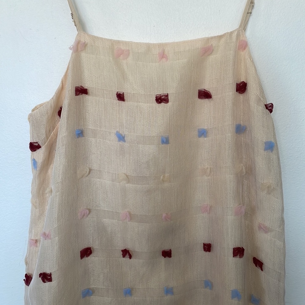 English Factory | Textured Midi Slip Dress with Fringe Detail Small Slits - Picture 4 of 13
